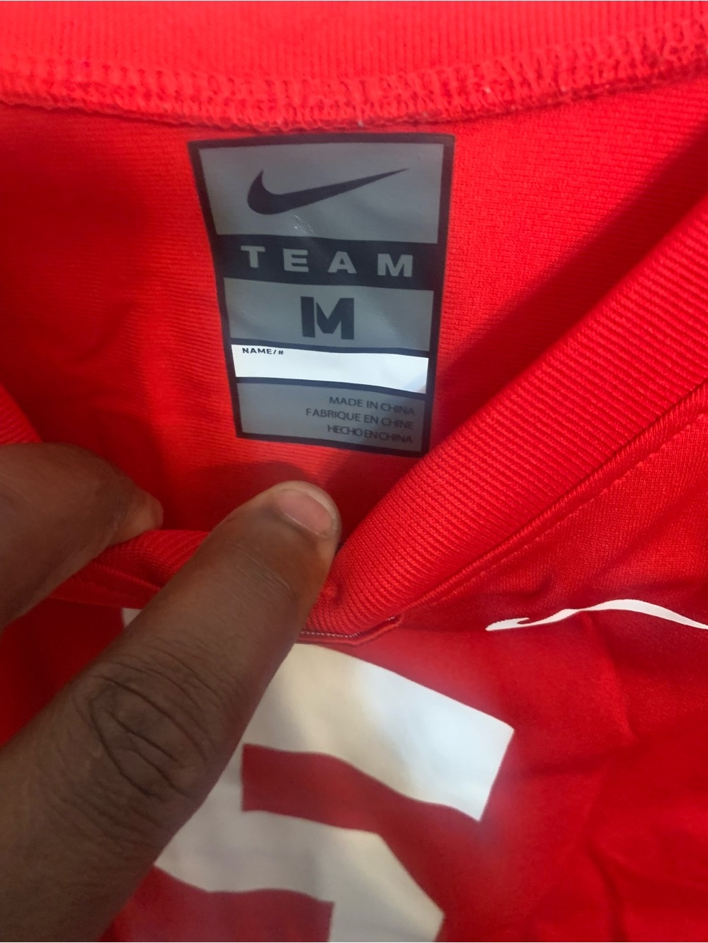 Nike Red Men's Team Jersey with White Accents